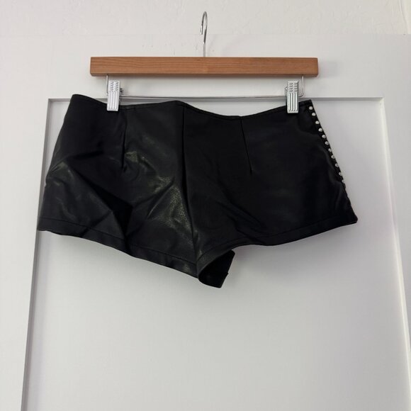 EUC Edikted Studded Faux Leather Micro Shorts - Picture 7 of 7